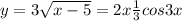 y=3\sqrt{x-5} +=2x+\frac{1}{3} cos3x