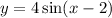 y=4 \sin(x - 2) 