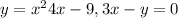 y=x^2+4x-9,3x-y=0