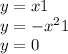 y=x+1\\y=-x^2+1\\y=0