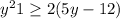 y^{2} + 1 \geq 2(5y-12)