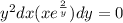 y^{2} dx+(x+e^{\frac{2}{y} } )dy=0