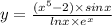 y = \frac{( {x}^{5 } - 2) \times sinx} {lnx \times {e}^{x} } 