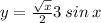 y = \frac{ \sqrt{x} }{2} + 3 \: sin \: x