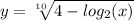 y = \sqrt[10]{4 - log_{2}(x) } 