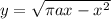 y = \sqrt{\pi a x - x^{2} }