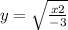 y = \sqrt{ \frac{x + 2}{ - 3} } 