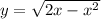 y = \sqrt{2x - {x}^{2} } 