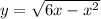 y = \sqrt{6x - {x}^{2} } 