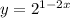 y = {2}^{1 - 2x} 