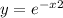 y = {e}^{- x}^{2} 