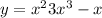 y = {x}^{2} + 3 {x}^{3} - x