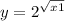y = 2 ^{ \sqrt{x + 1} } 