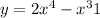 y = 2 {x}^{4} - {x}^{3} + 1