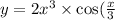 y = 2x {}^{3} \times \cos( \frac{x}{3} )