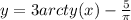 y = 3arcty(x) - \frac{5}{\pi} 