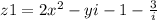 z1 = 2x^2-yi-1-\frac{3}{i} 