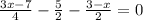 \frac{3x-7}{4}-\frac{5}{2}-\frac{3-x}{2}=0