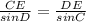 \frac{CE}{sin D}= \frac{DE}{sin C}