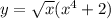 y = \sqrt{x}(x^4+2)