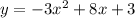 y=-3x^2+8x+3