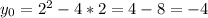 y_0=2^2-4*2=4-8=-4