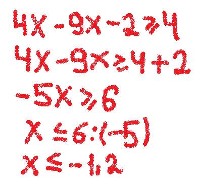 [tex]решите неравенство 4x−9x−2≥4, в ответе укажите наибольшее целое решение неравенства. r=aba+b+cr