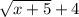  \sqrt{x+5}+4 