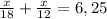 \frac{x}{18} + \frac{x}{12} = 6,25