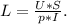 L = \frac{U*S}{p*I}.