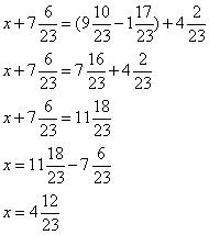 Составьте уравнение: задумано число. если его увеличить на 7 6/23(семь целых, шесть двадцать третьих