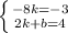 \left \{ {{-8k=-3} \atop {2k+b=4}} \right.