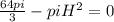 \frac{64pi}{3}-piH^{2}=0