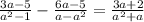 \frac{3a-5}{a^2-1}-\frac{6a-5}{a-a^2}=\frac{3a+2}{a^2+a}