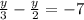 \frac{y}{3}-\frac{y}{2}=-7