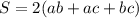 S=2(ab+ac+bc)