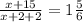 \frac{x+15}{x+2+2}=1\frac{5}{6}