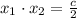 x_{1}\cdot x_{2}=\frac{c}{2}