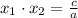 x_{1}\cdot x_{2}=\frac{c}{a}