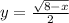 y=\frac{\sqrt{8-x}}{2}