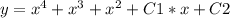 y= x^4 +x^3 + x^2 +C1*x + C2