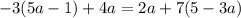 -3(5a-1)+4a=2a+7(5-3a)