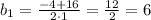 b_{1}=\frac{-4+16}{2\cdot1}=\frac{12}{2}=6