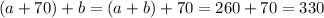 (a+70)+b=(a+b)+70=260+70=330