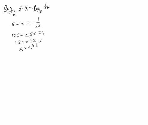 Логарифм 5-x по основанию одна пятая =-2