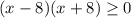 (x-8)(x+8)\geq{0}