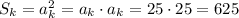 S_{k}=a_{k}^{2}=a_{k}\cdot a_{k}=25\cdot25=625