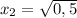 x_2=\sqrt{0,5}