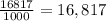 \frac{16817}{1000}=16,817