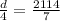 \frac{d}{4}=\frac{2114}{7}